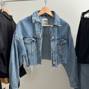 Zara Cropped Denim Jacket
